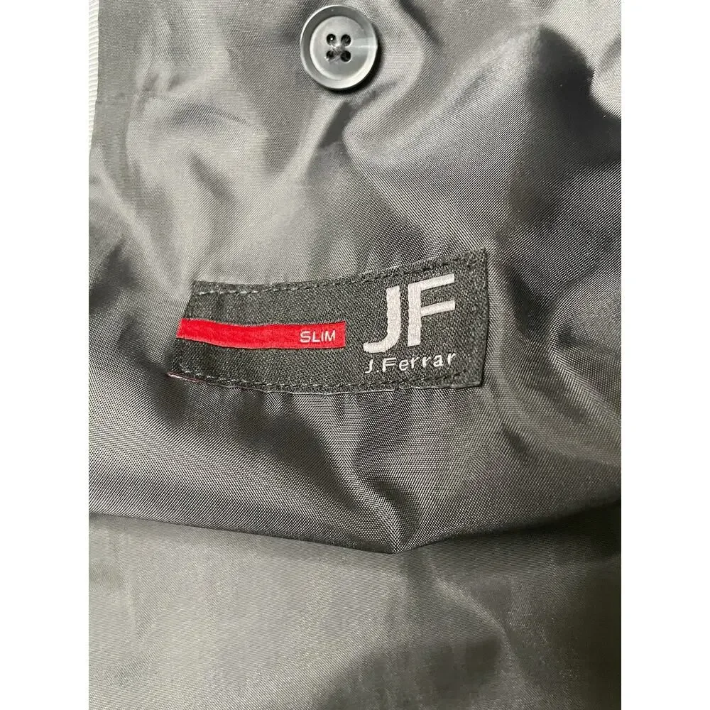 J Ferrar Mens 34R Slim Suit Jacket Blazer Black 360 Stretch 4 Way NWT